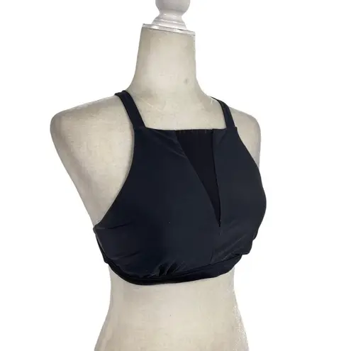 prAna Women's Black Regan High Neck Bikini Top with Mesh Detail Size Small