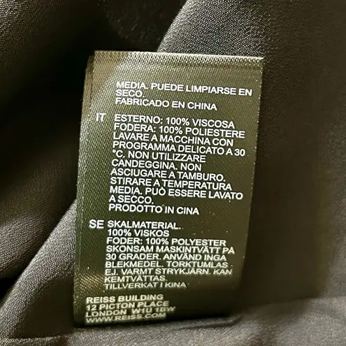 Reiss Amira Animal Print Fitted Midi Dress Size US 10/UK 14