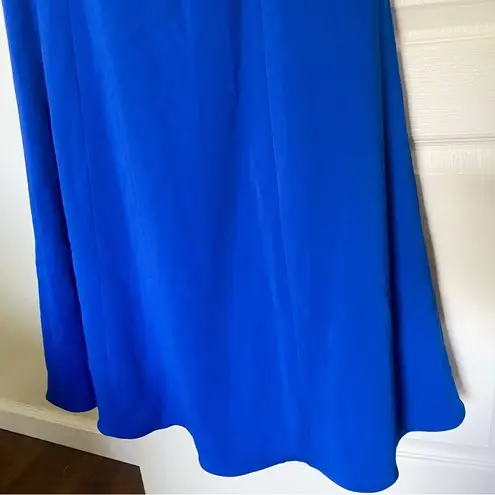 Marchesa Notte Dress Floral Bird Embroidered Mesh Mermaid Maxi Blue 4 NWT