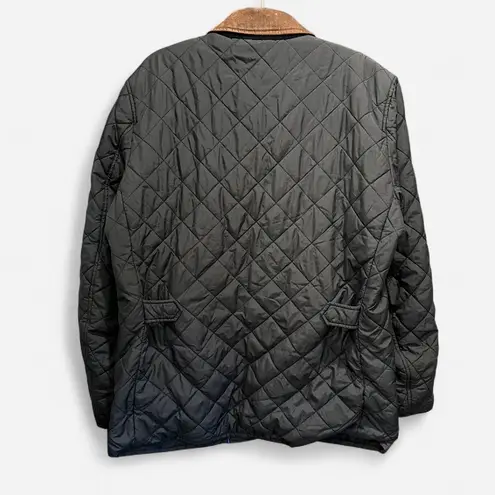 Brooks Brothers Navy Quilted Barn Jacket With Brown Corduroy Collar Large