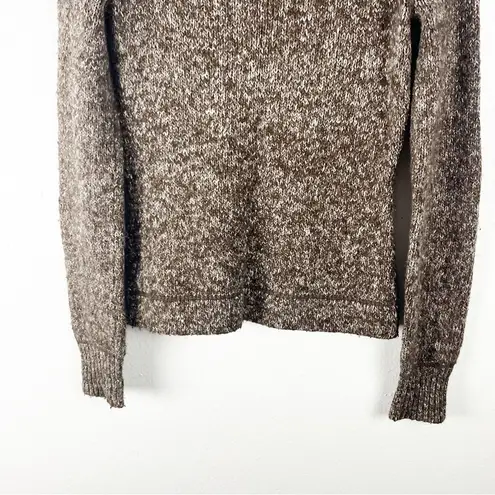 prAna Brown Marled Long Sleeves V-Neck Knit Cabin Sweater, Size Medium
