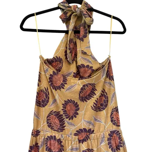 Pact Organic Cotton Halter Fennel Floral Sleeveless Wide