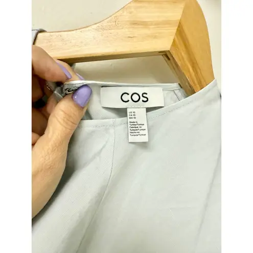 COS Drape Dolman Sleeve Spiral Seam Maxi Dress Light Blue Women's Size US 10