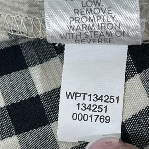 J.JILL COTTON STRETCH ANKLE PANT ZIP POCKETS WOMEN 10 BLACK/WHITE PLAID NEW A67 Black