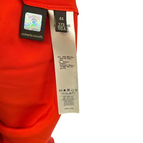 Roberto Cavalli Dress Slip Silk Empire Sleeveless Orange Size 44 US 8