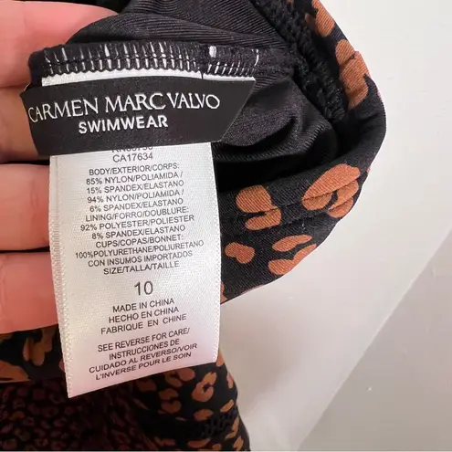Carmen Marc Valvo Spliced One-Piece Swimsuit Animal Print 10