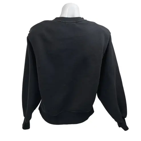 Frankie Shop Black Balloon Long Sleeve Crew Neck Sweater Sweatshirt Top Size XS