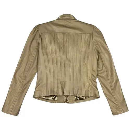 Peter Nygard Gold Luxe Leather Jacket Size 4