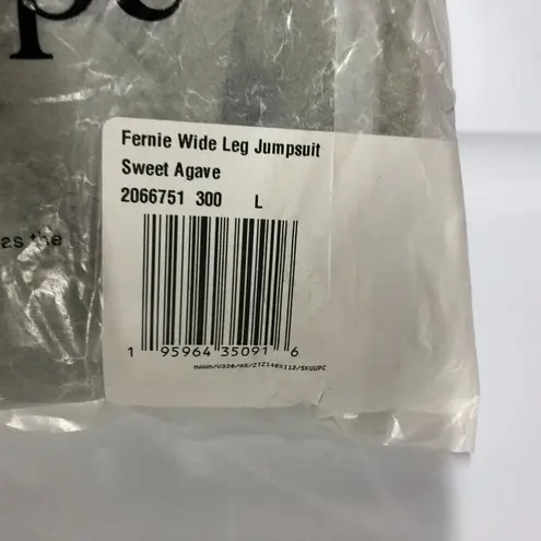 prAna Fernie Wide Leg Jumpsuit Swim Cover Crinkle Pockets Strappy Agave Green L