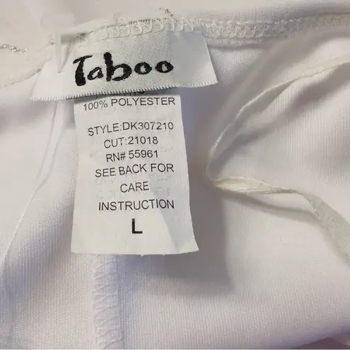 Taboo Elegant White Glitter Floral Maxi Formal Dress Women’s Size L