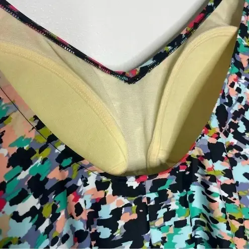 Aqua Green Multi Black One Piece Swim Suit Size Large