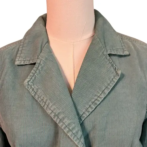Mossimo Women's Corduroy SZ L Blazer Jacket Cotton 3 Button Teal Collar Preppy Green Size L