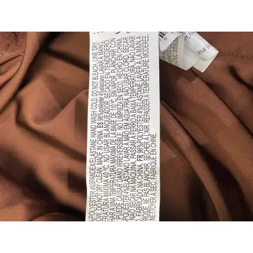 Forever 21  Women's Small Bronze Brown Long Sleeve Button Down Satin Shirt Top