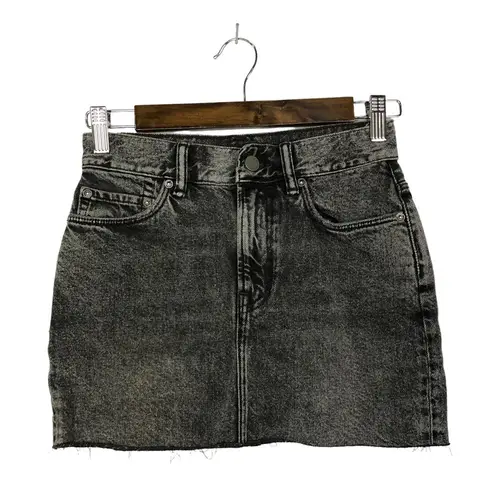 All Saints Betty Dark Gray Mini Denim Skirt 0