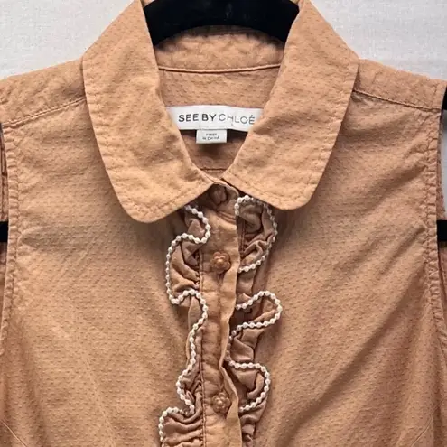 See By Chloe Woman Sleeveless Blouse Size 4 Preppy Ivy League Maximalist Waldorf