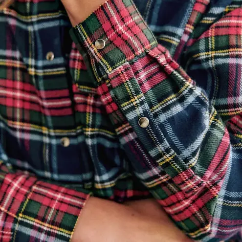 Sézane Max Long Sleeve Button Down Shirt | Sz 38 (US 6) | York Tartan Blue Plaid