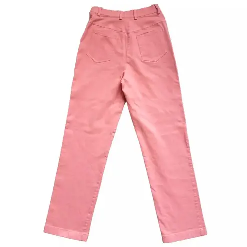 St. John  Sport Marie Gray Chino Pants Womens 2 Pink Salmon Straight Leg Cotton