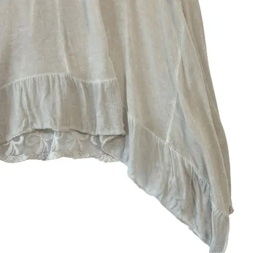 Womens Made in Italy Sleeveless Asymmetric Lace Top Tunic Dress Cream Sz Small