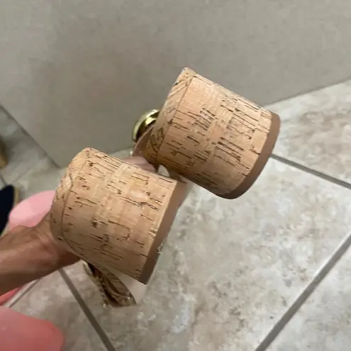 Steve Madden , the Seacrest Striped Raffia Buckle Detail Cork Slide Sandals 7.5 - Image 4