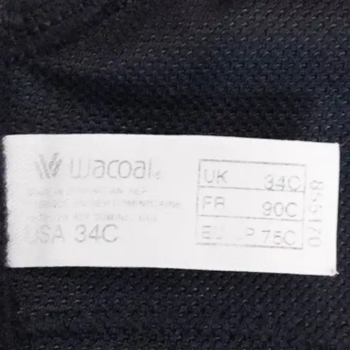 Wacoal Womens Bra Size 34C Black Underwire Everyday Minimalist Classic