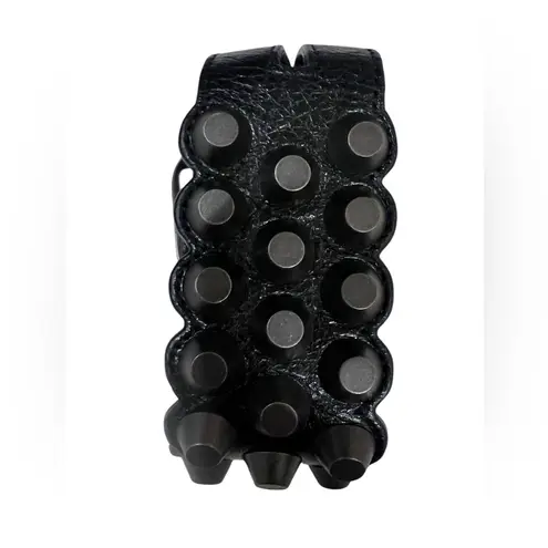 Balenciaga NEW Authentic Black Agneau Triple
Stud Leather Bracelet