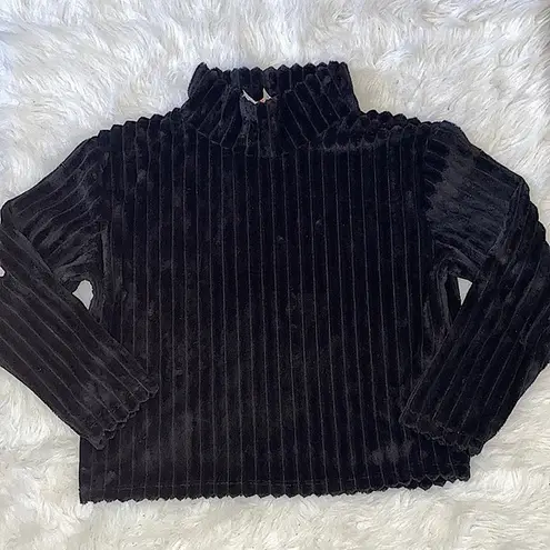 Planet Gold COPY -  Black Fur Long Sleeve Sweater