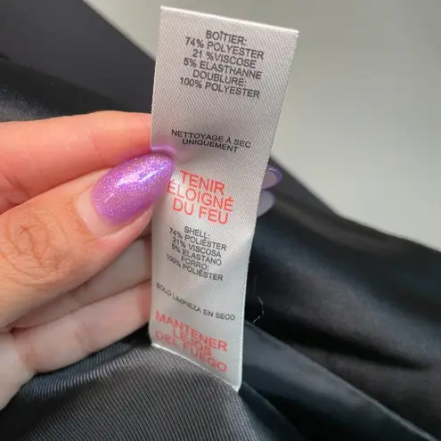 Jason Wu Size Medium Tuxedo Satin Shawl Collar One Button Blazer Jacket Black