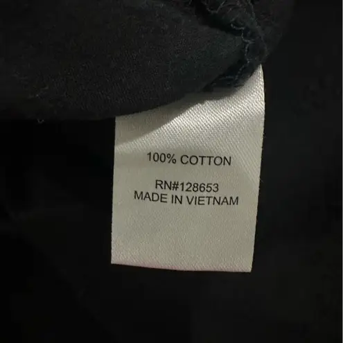 Calypso St. Barth Black Cotton Embroidered Button Front Blouse Medium Top