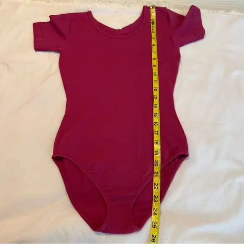 Vintage 70s Bodysuit Pink Magenta NO Size Homemade? Short Sleeve Approx Small