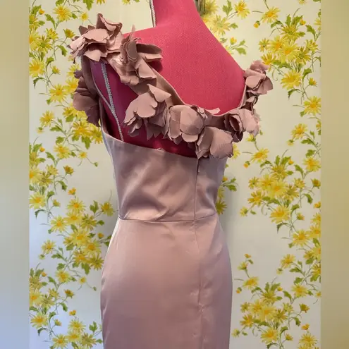 Cinderella Divine Side slit satin pink Prom Dress size 10