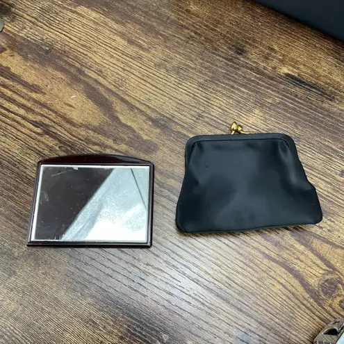 Vintage Coblentz Original Black Satin Gold Frame Evening Clutch Purse Coin Purse