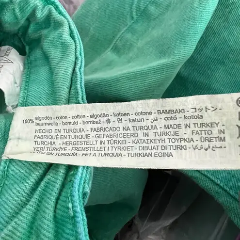 ZARA  Sz 4 Green Denim High Rise Wide Leg Jeans Blogger Fave Fairycore