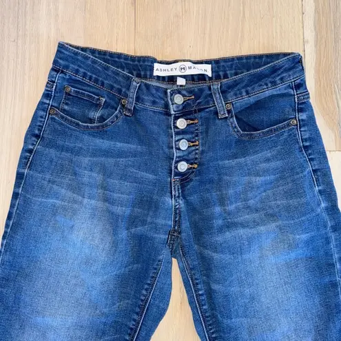 Ashley Mason Medium Wash Jeans Button Fly Size 7