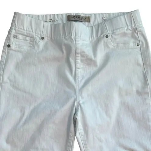 Liverpool 25-Inch The Skinny Crop - Bright White size 6 Pull On Elastic Waist
