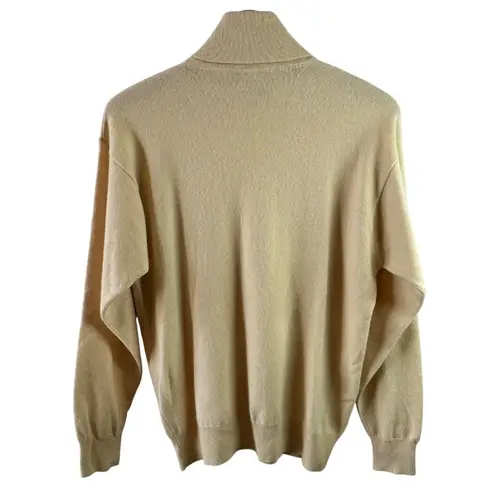 Vintage Country Shop Pale Yellow 100% Cashmere Turtleneck Sweater Women’s Large