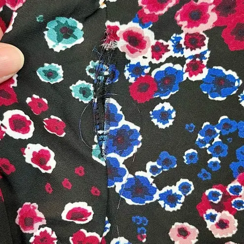 Adrienne Vittadini Floral Mock Turtleneck Large