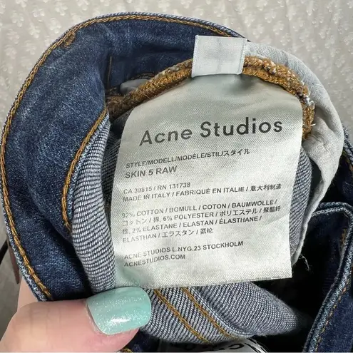 Acne Studios Dark Wash Skin 5 Raw Skinny Jeans