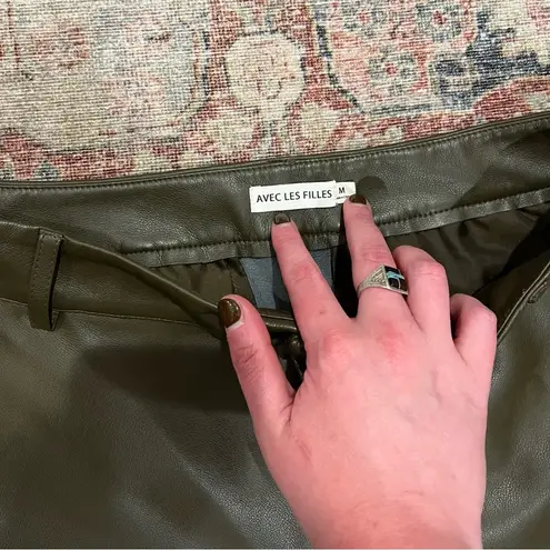 Avec Les Filles ‘Flared Faux Leather Pants’