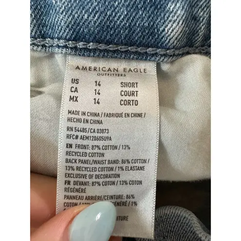 American Eagle  Bedazzled High Rise Wide Leg Jeans Size 14 Short