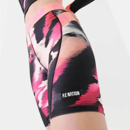 P.E NATION Fluid Short Biker High Rise in Print
