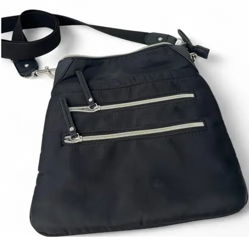 Chico's CHICO"S Crossbody Bag Purse Shoulder Sling Women's Black Nylon Travel Organizer