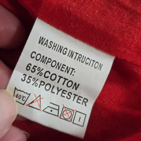 Brach Brach Velvet Embroidered Vest Boho Hippie Sleeveless Orange Red Large