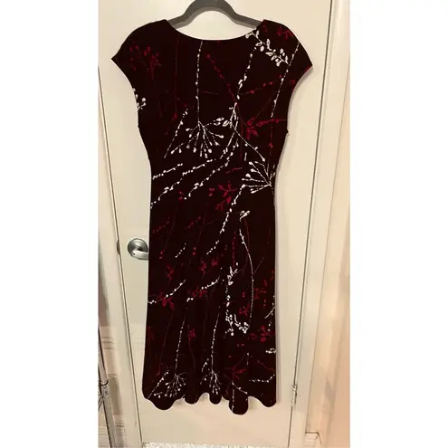 Jones New York  Black V Neck Black Paint Splatter design Dress SZ 10