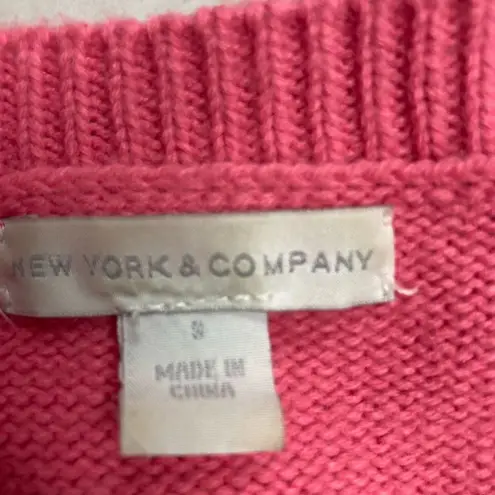 NEW YORK & CO Southwest Aztec Print Pullover Pink Size Small Fiesta Pink