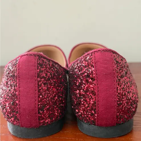 Fever Sole Glitter Ballet Flats – Burgundy Red size US 8 M NEW