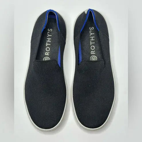 Rothy’s The Original Slip On Black Sneakers Loafers Shoes Size 7 Blue