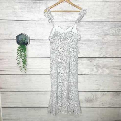 Lucy Paris NWT Marissa Ruffled Polka Dot Dress Size Small White & Black