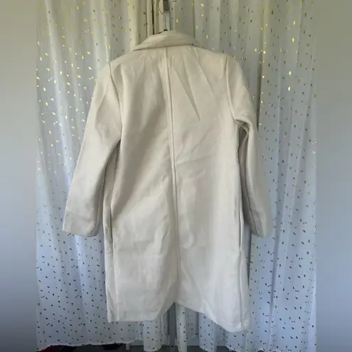 ZARA  NWT Women's Longline Midi Ivory Madam Open Coat Jacket Side Pockets S