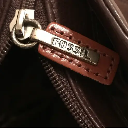 Fossil  Brown Leather Medium Shoulder Satchel