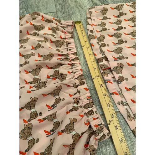 Bouffants and Broken Hearts Poodle Dog Heels Shorts Pajama Set Medium PJs Pink